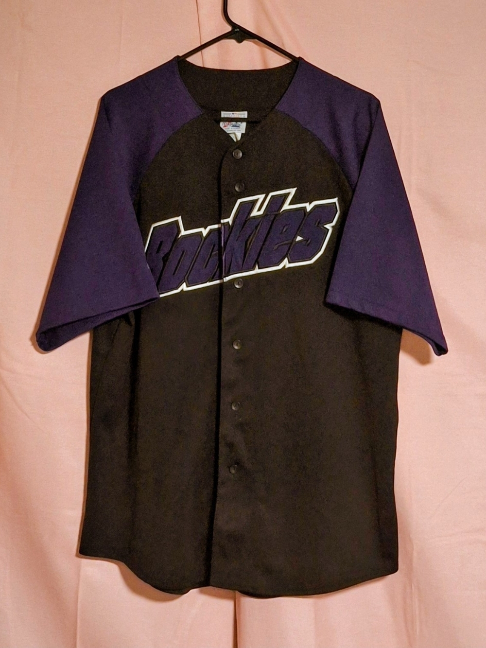Majestic Colorado Rockies Men's Black & Purple Baseball Jersey